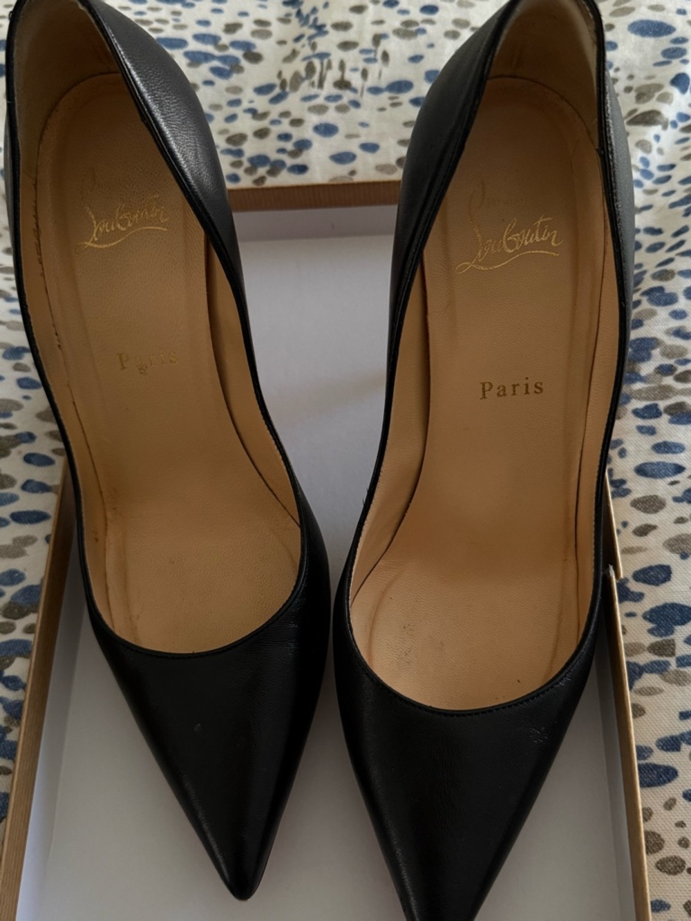 Christian Louboutin Black Leather Pointed Pumps